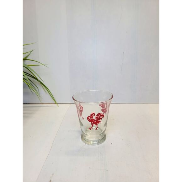 Vintage Libbey Red Rooster Oyster Fruit Cocktail Juice Glass MCM - Picture 1 of 4